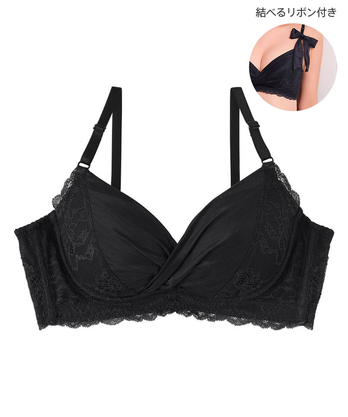 Ribbon Lace Side Support Push-Up Bra