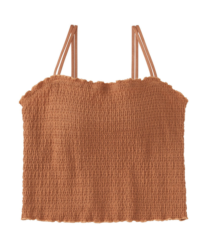 Rich Bust Shirring Built-In Bra Camisole (Underwired)