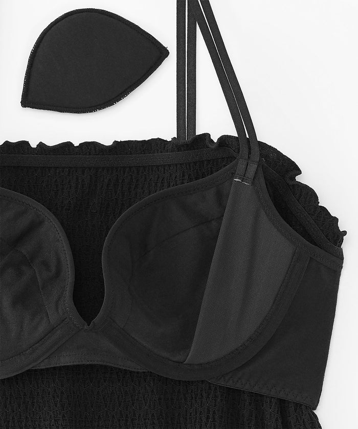 Rich Bust Shirring Built-In Bra Camisole (Underwired)