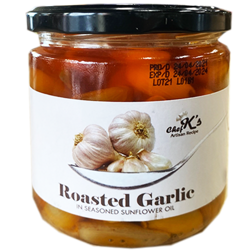 Roasted Garlic in Seasoned Sunflower Oil 380g (Chef K)