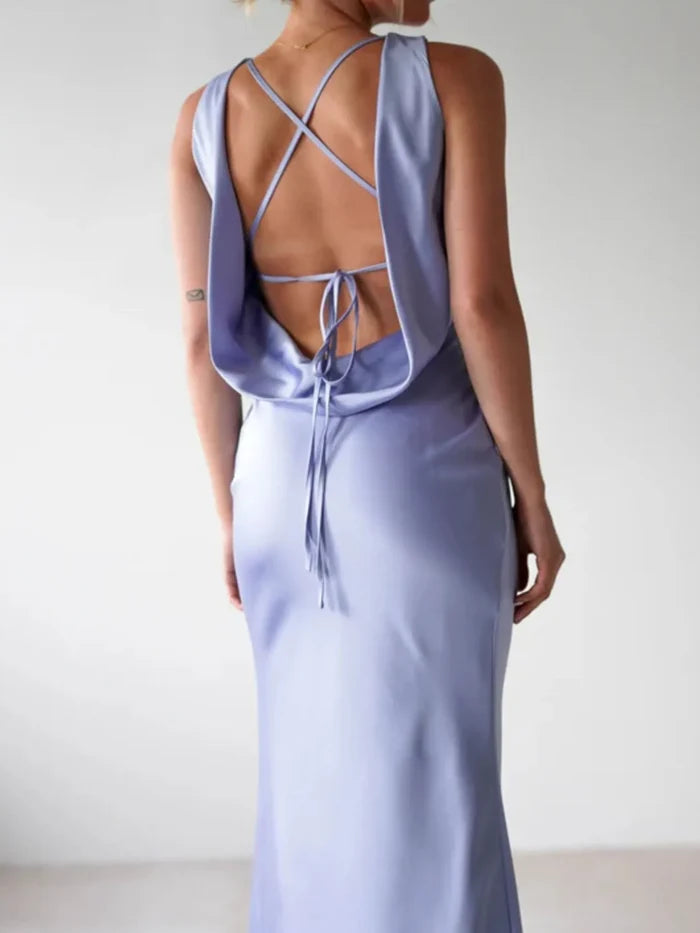 Satin Sleeveless Maxi Dress