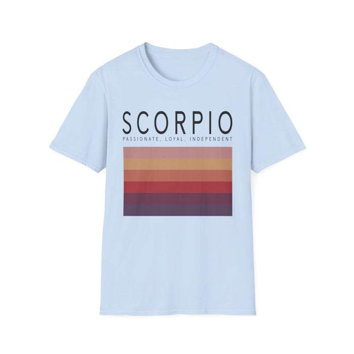natural beige t-shirt with bold scorpio zodiac graphic for astrology fans