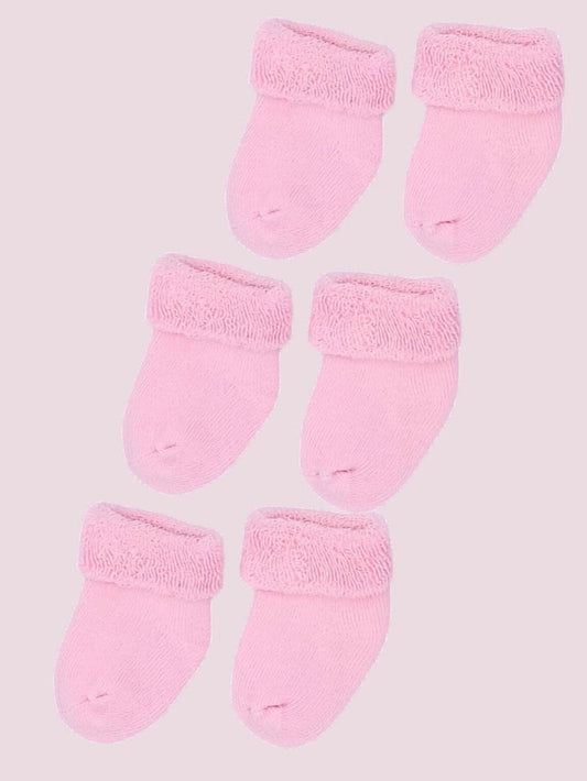 Set of three pairs of socks: Baby Pink Towelling Stay-on Premature Baby Socks Socks Little Mouse Baby Clothing & Gifts