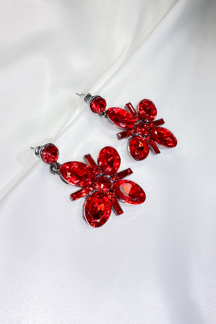 Shana Earrings - Red/Silver - Runway Goddess
