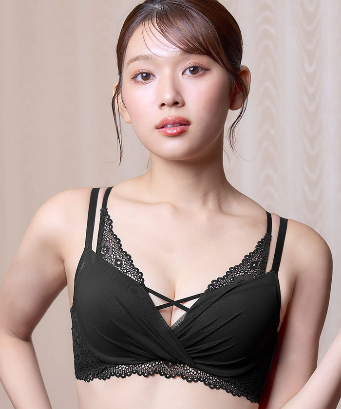 Sheer Layered Side Support Push-Up Bra