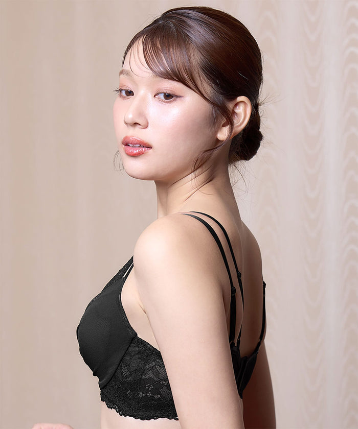 Sheer Layered Side Support Push-Up Bra