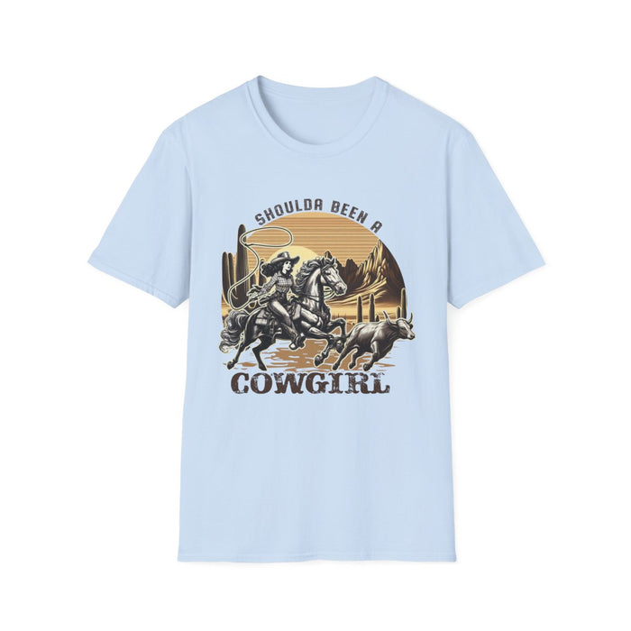 Shoulda Been a Cowgirl T-Shirt - funny t-shirt by Cheeky Business