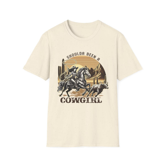 Shoulda Been a Cowgirl T-Shirt - funny t-shirt by Cheeky Business