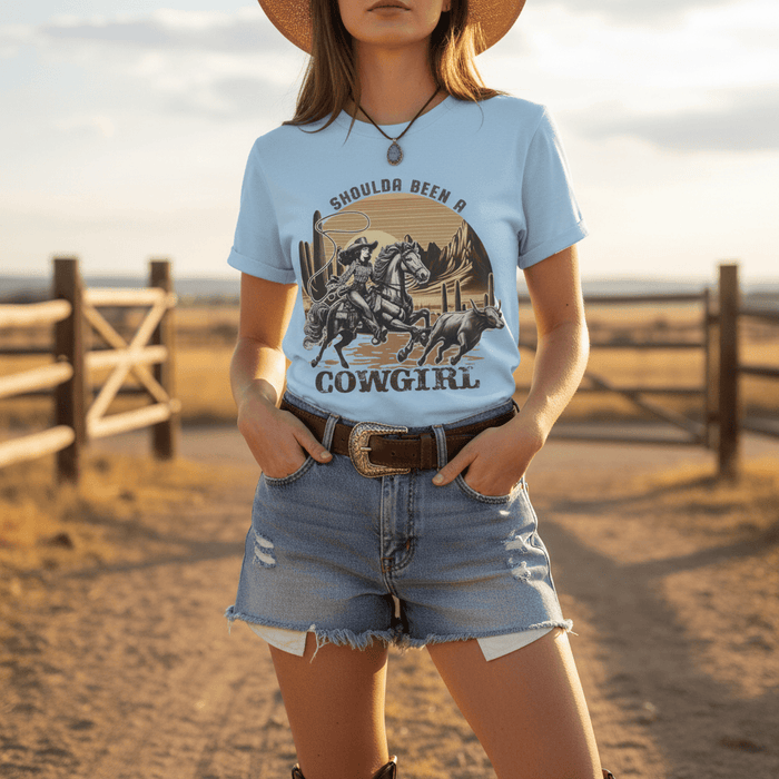 shoulda been a cowgirl t-shirt gift packaging