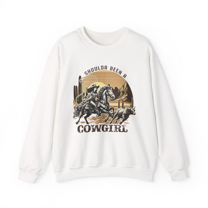 Shoulda Been A Cowgirl Western Sweatshirt - funny sweatshirt by Cheeky Business