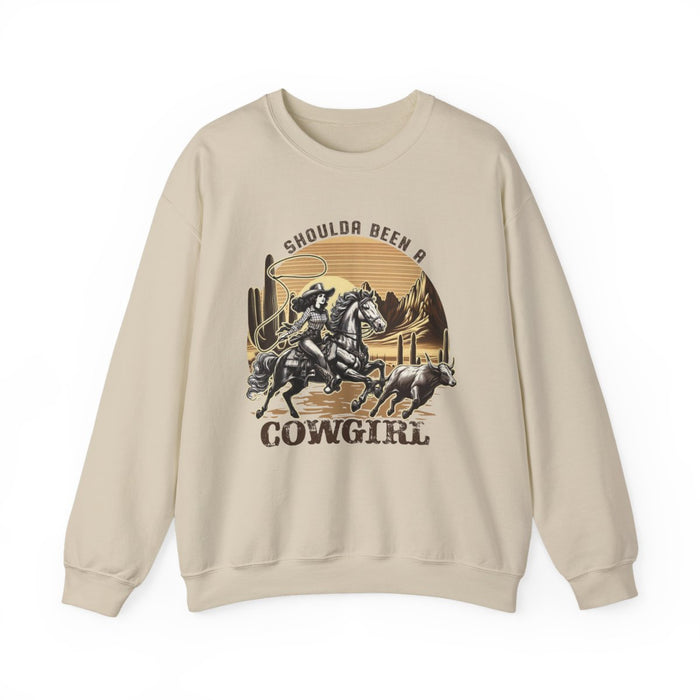 Shoulda Been A Cowgirl Western Sweatshirt - funny sweatshirt by Cheeky Business
