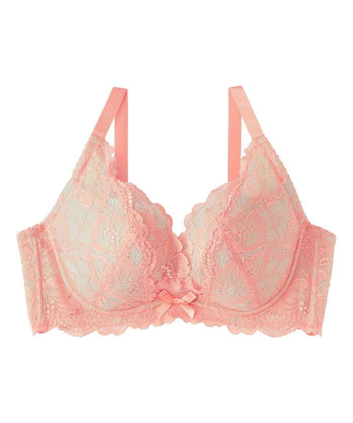 Side Support Lace Push-Up Bra (F-G-H Cup)
