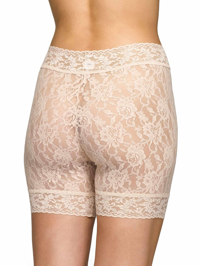 Chai Signature Lace® Bike Short, Back View - Full Coverage Rose-Pattern Lace Biker Shorts | Hanky Panky