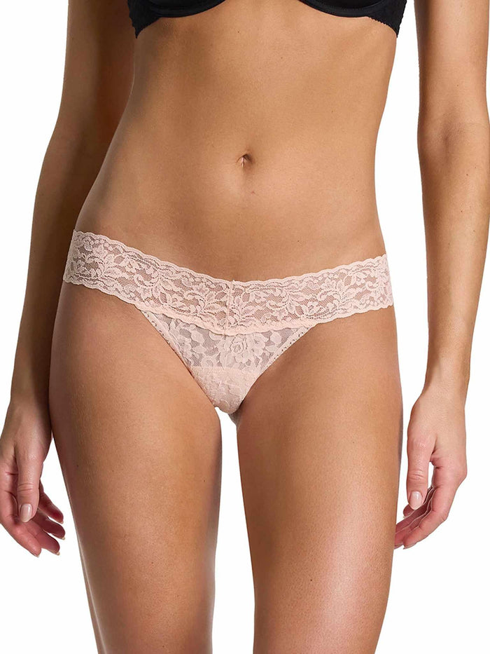 Vanilla Signature Lace® Low Rise Thong - Front View, comfortable lace thong | Hanky Panky