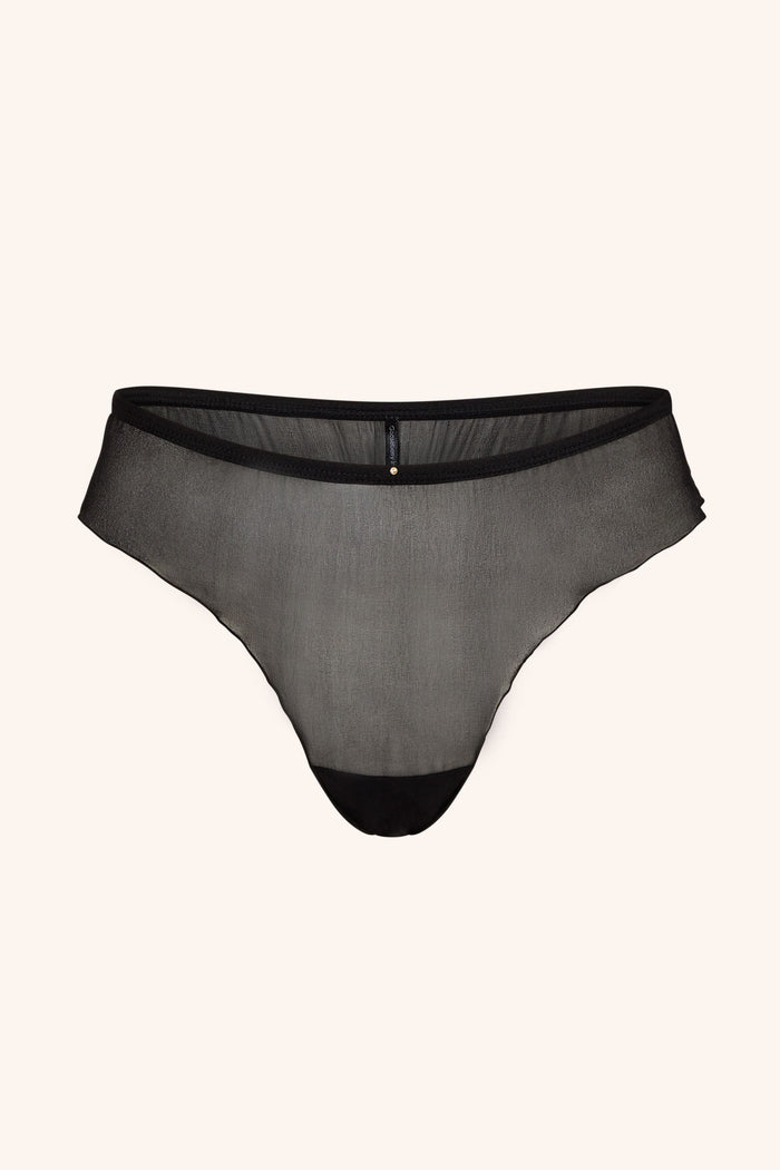 Coquette XS / Black Silk Panties Fuchsia