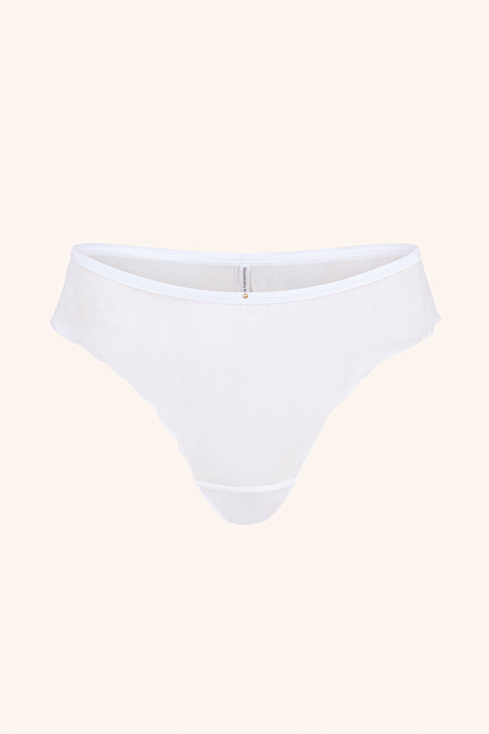 Coquette XS / White Silk Panties Fuchsia