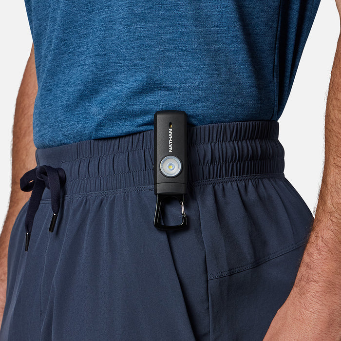 color:Black/Silver||seo:NATHAN Siren LED Alarm RX - Shown on Model's Hip Clipped on Pants