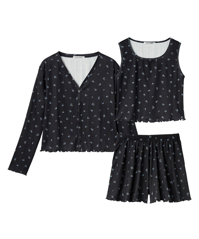 Small Floral Long Sleeve 3-Piece Set