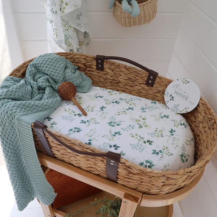 Snuggle Hunny Bassinet Sheet & Change Pad Cover - Eden