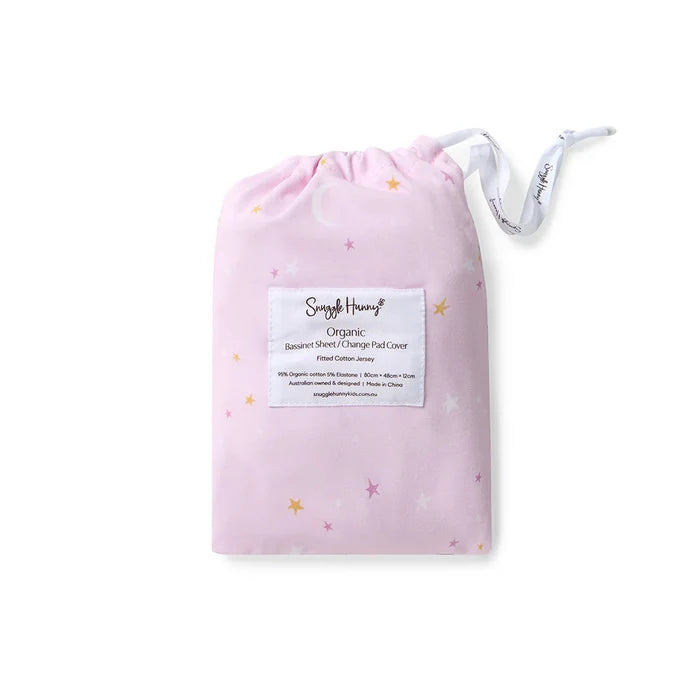 Snuggle Hunny Bassinet Sheet & Change Pad Cover - Twinkle