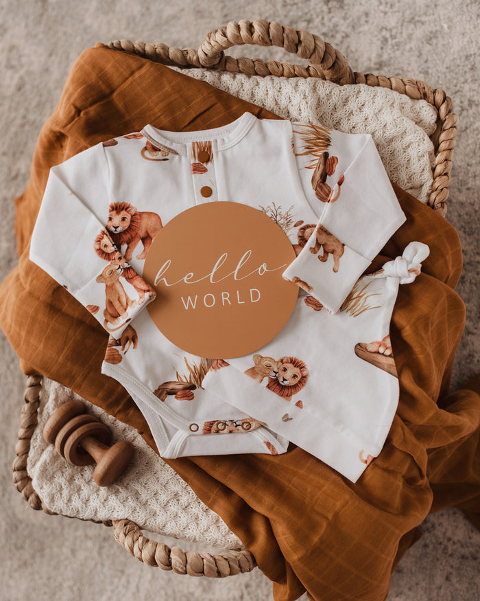 Snuggle Hunny Organic Long Sleeve Bodysuit - Lion