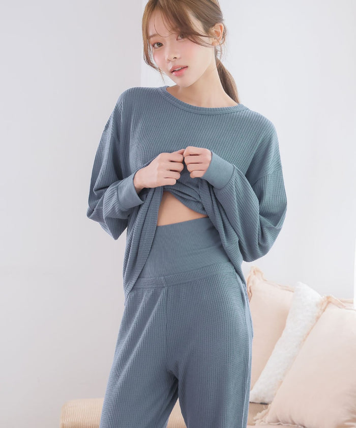 Soft Waffle Fabric Top and Bottom Set