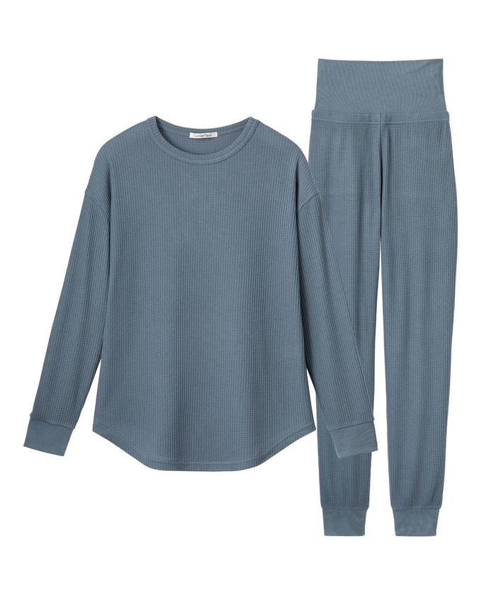 Soft Waffle Fabric Top and Bottom Set