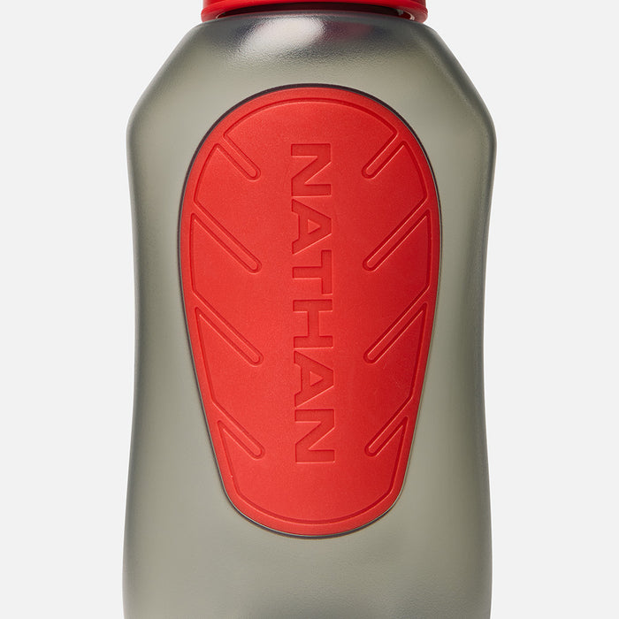 color:Electric Blue/Ribbon Red||seo:Nathan SpeedDraw 2 12oz Handheld Flask  - Electric Blue/Ribbon Red - Detail View of Flask Bottle