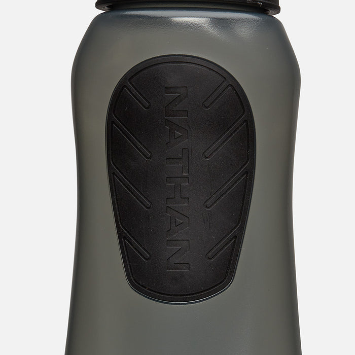 color:Black/Reflective Silver||seo:Nathan SpeedDraw 2 22oz Handheld Flask  - Black/Reflective Silver - Detail View of Flask Bottle