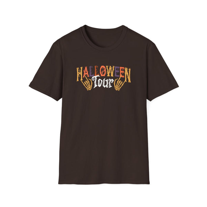 Spooky Town Halloween Tour Graphic T-Shirt - funny t-shirt by Cheeky Business