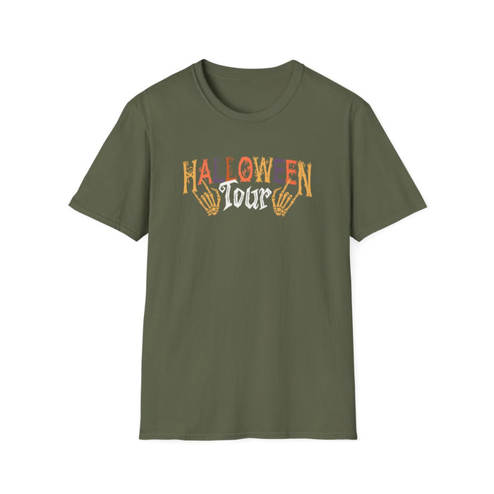 Spooky Town Halloween Tour Graphic T-Shirt - funny t-shirt by Cheeky Business