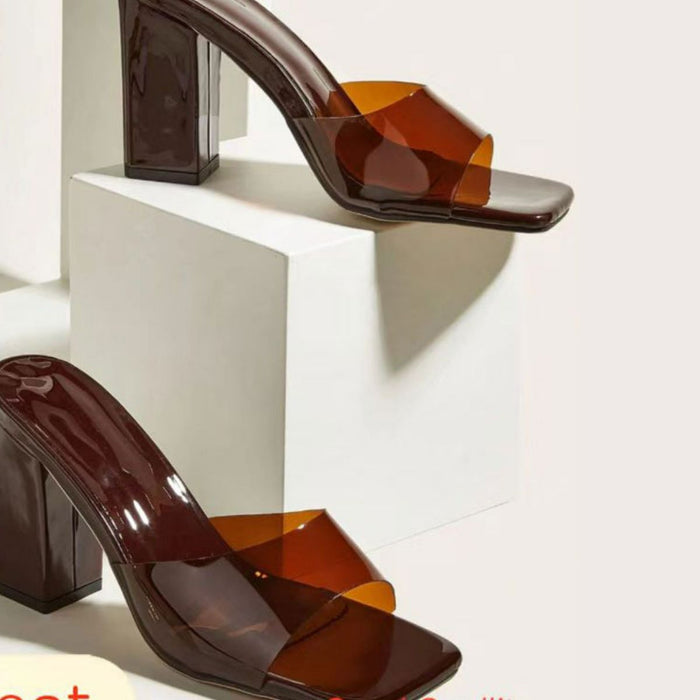 Square Toe Block Heels Sandals