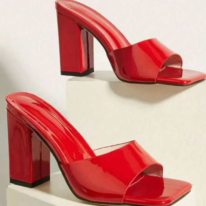 Square Toe Block Heels Sandals