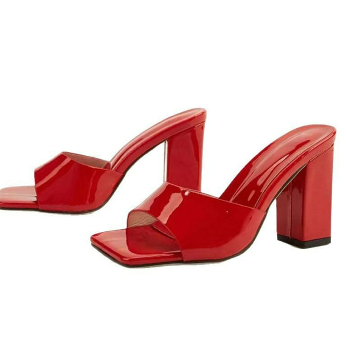 Square Toe Block Heels Sandals