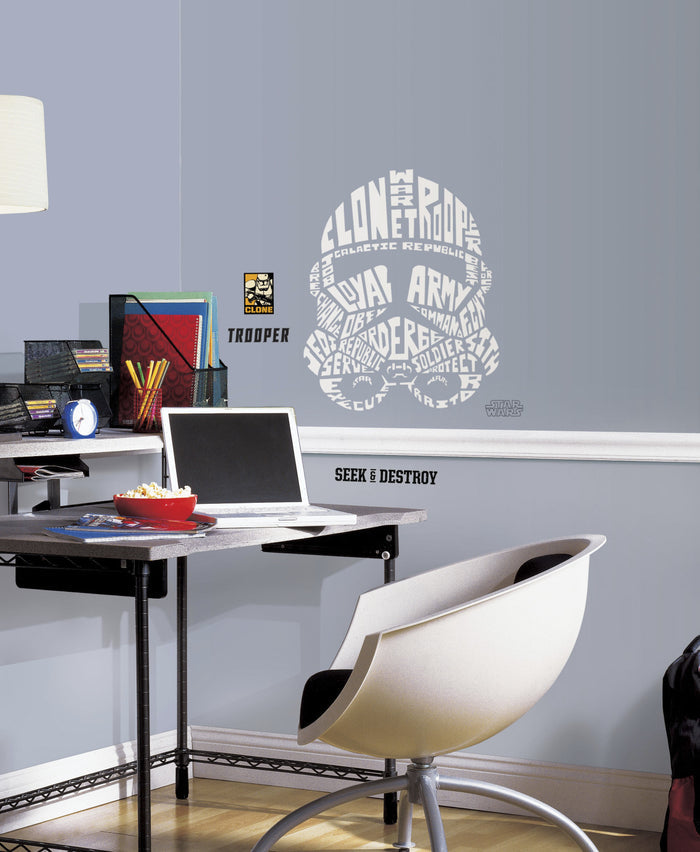 Star Wars Typographic Clone Trooper Peel and Stick Giant Wall Decals