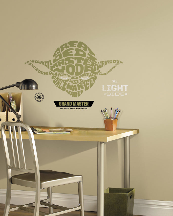 Star Wars Typographic Yoda Peel and Stick Giant Wall Decals