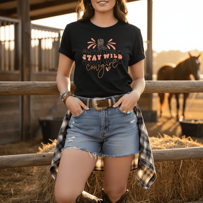 stay wild cowgirl t-shirt gift packaging idea