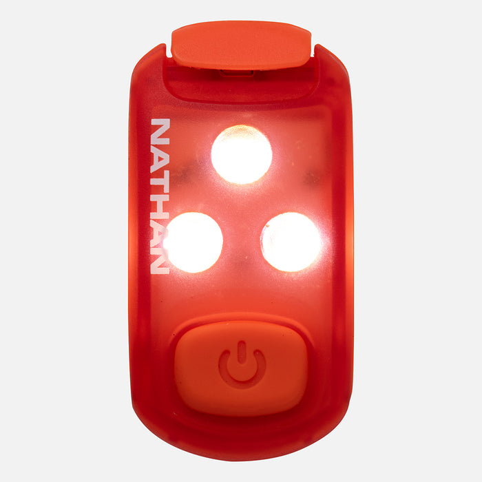 color:Ribbon Red||view:SKU image primary||seo:Nathan StrobeLight 2.0 Safety LED Light Clip - Ribbon Red - Front View