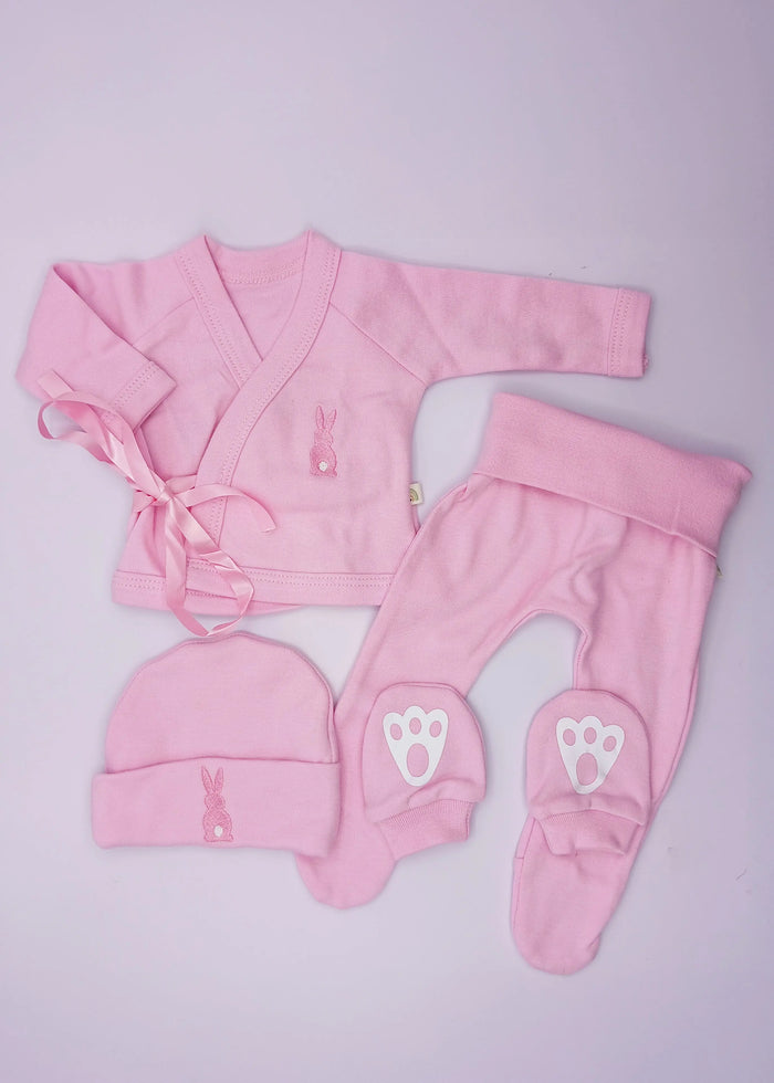 Super Cute 4 Piece Bunny Set - Pink Outfit Little Lumps