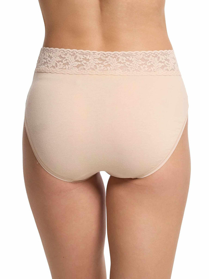 Chai Supima® Cotton French Brief lace waistband full coverage - Back View | Hanky Panky