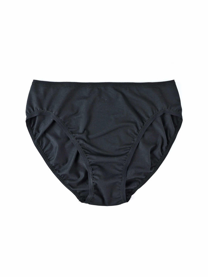 Black Supima® Cotton High Cut Brief - Flat Lay Front View | Hanky Panky