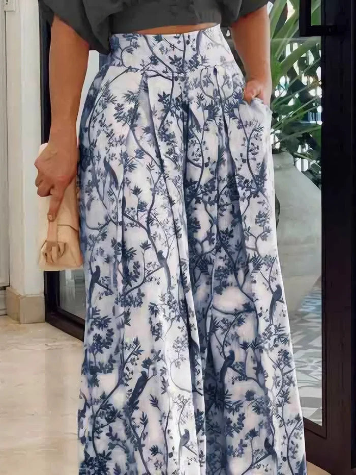 Surplice Top and High Waist Pants Set