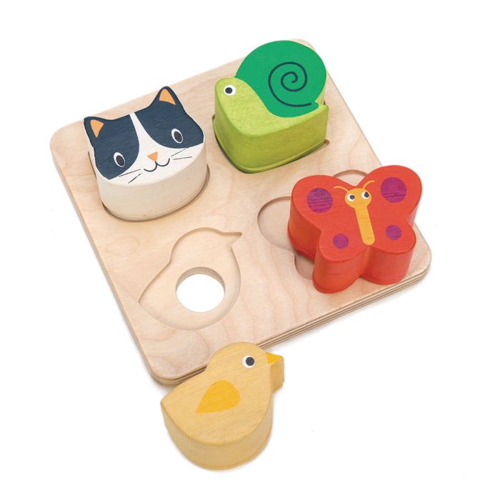Tender Leaf Wooden Touch Animal Sensory Tray Puzzle