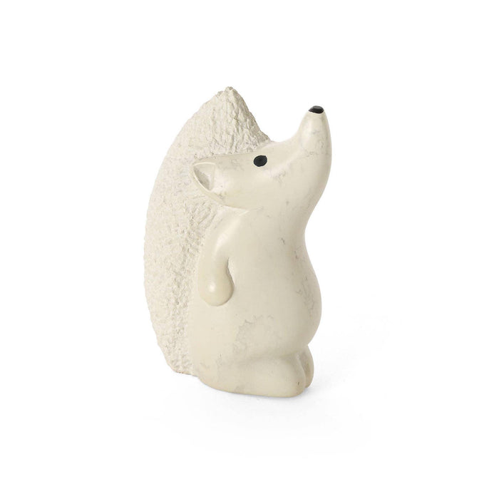 Textured Soapstone Standing Hedgehog Sculpture