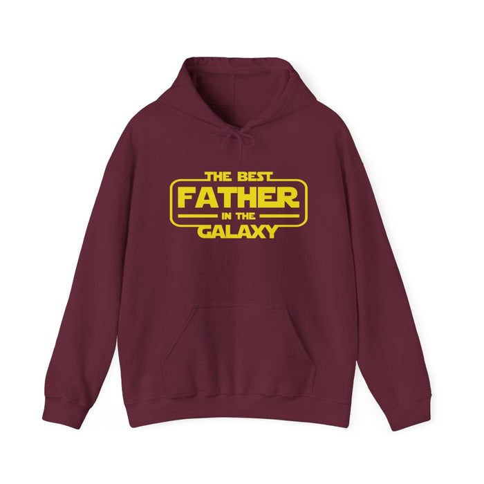 royal blue hoodie with best father in the galaxy funny design