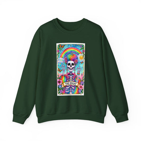 The IDGAF Skeleton Tarot Card Sweatshirt - funny sweatshirt by Cheeky Business