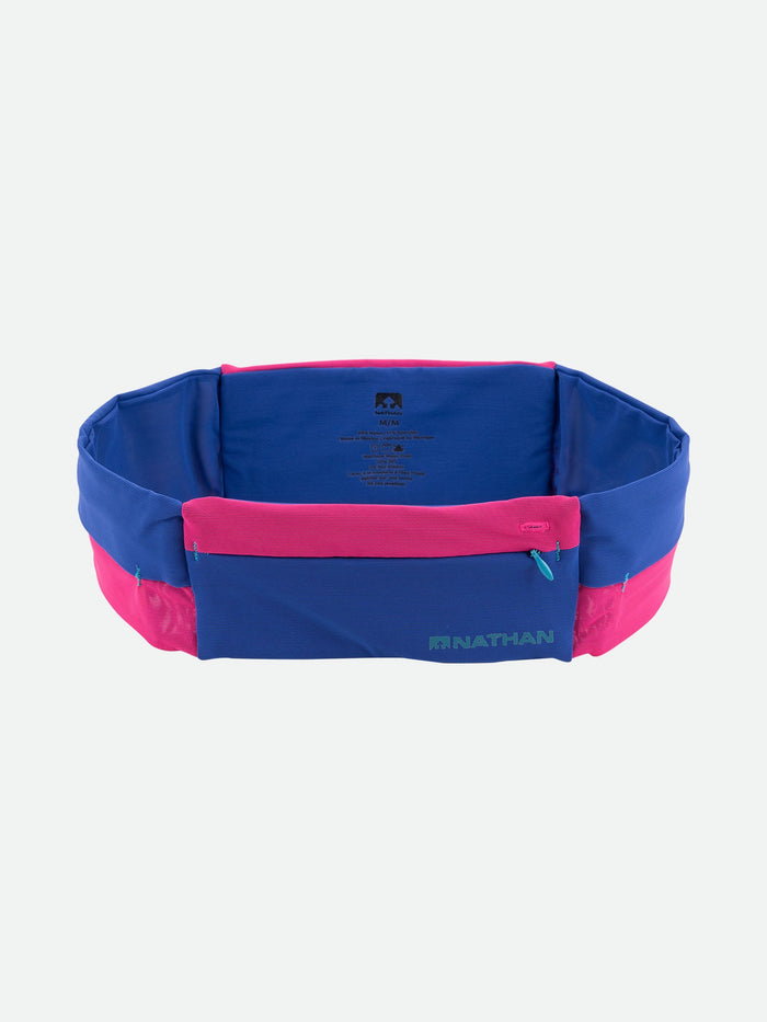 color:90s Purple Pink||view SKU image primary||seo:NATHAN Zipster Lite Training Waist Belt - Pink/Purple - Front of Belt