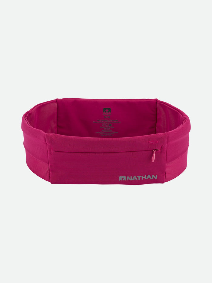 color:Sangria||view:SKU image primary||seo:NATHAN Zipster Lite Training Waist Belt - Sangria Pink - Front of Belt