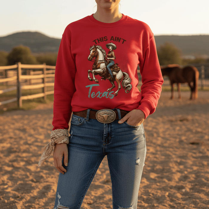 this ain't texas cowgirl sweatshirt gift idea for western clothing lovers