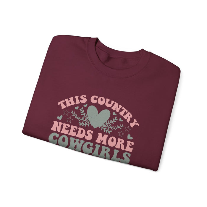 This Country Needs More Cowgirls Sweatshirt - funny sweatshirt by Cheeky Business